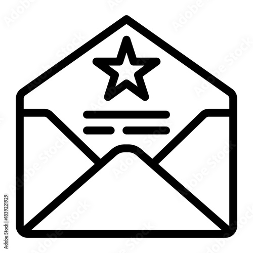 Letter Rate Communications Envelope Icon from Curriculum Vitae Icon Collection (Outline style)