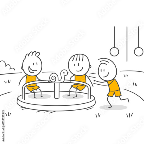 Joyful companions are enjoying a fun afternoon together in the park.