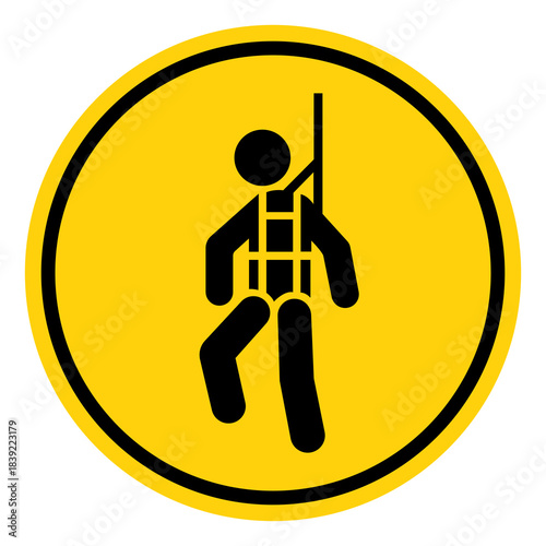 Wear Safety Harness Symbol Sign, Vector Illustration, Isolate On White Background Label. EPS10