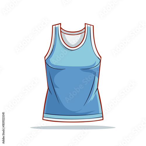 Blue Tank Top Isolated Simple Design  Apparel  Workout Clothing  Summer Fashion Sleeveless Shirt