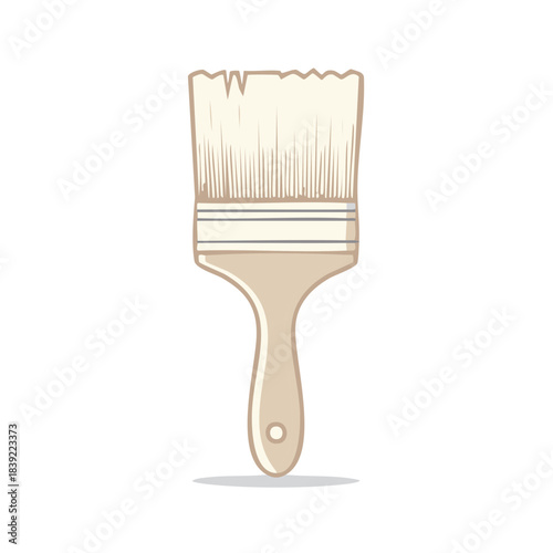 Illustrated paint brush for home renovation, construction and decoration