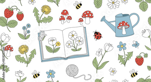 Flat Vector Illustration of Fresh Green Peas in an Open Pod and Kidney Beans, Ideal for Healthy Eating, Vegetarian Recipes, Legumes, Protein, and Farm-to-Table Graphics.