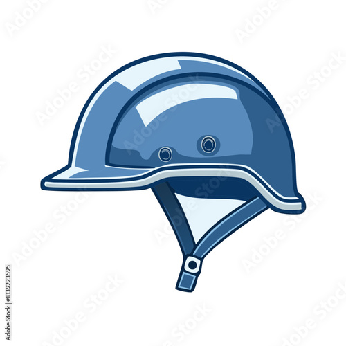 Blue Hard Hat Illustration Depicting Construction Safety Headgear Icon