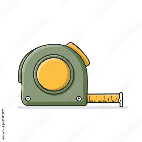 Tape Measure Tool in Olive Green and Yellow for Measurement Projects