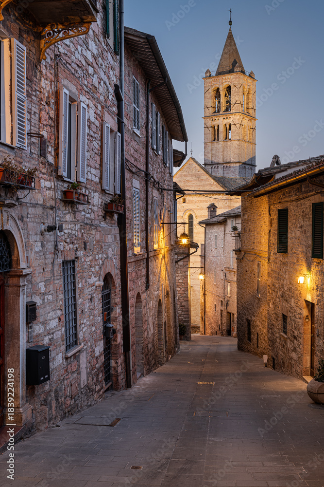 Fototapeta premium Assisi, Italy with Assisi Cathedral