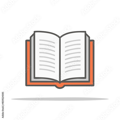 Open Book Illustration:  Education, Knowledge, and Reading Concept