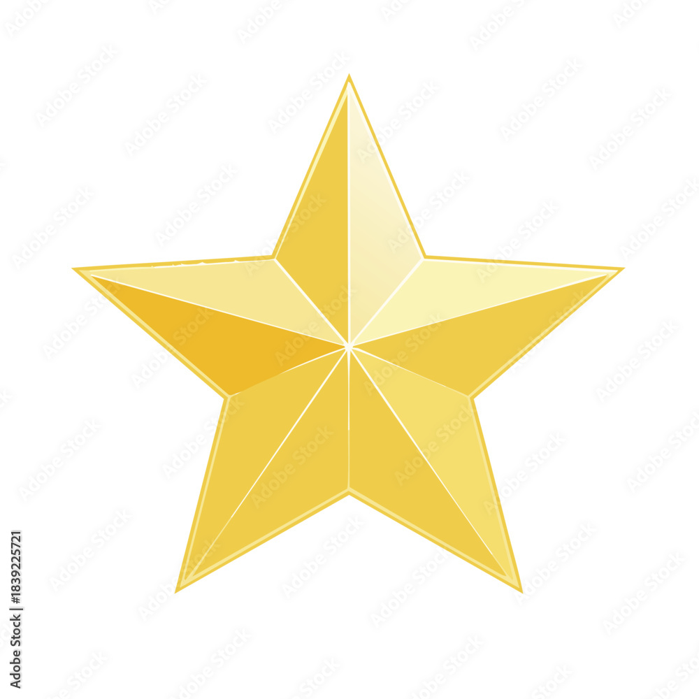 Fototapeta premium Shiny Golden Star Illustration with Points and Shimmering Gradient Effect