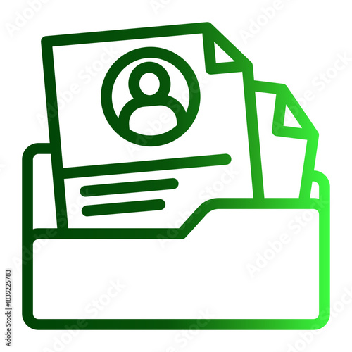 Professional Agency Resume File Icon from Curriculum Vitae Icon Collection (Outline Gradient style)