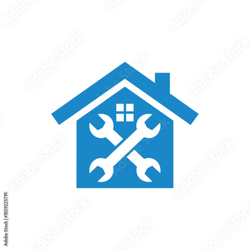 Logo of two crossed wrenches inside a house symbol