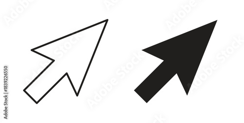 Mouse icons in line designs. solid silhouette style in black