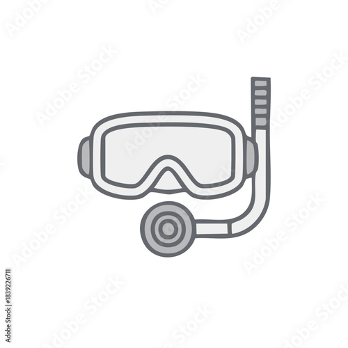 Snorkel gear illustration simple swimming mask and snorkel vector summer vacation