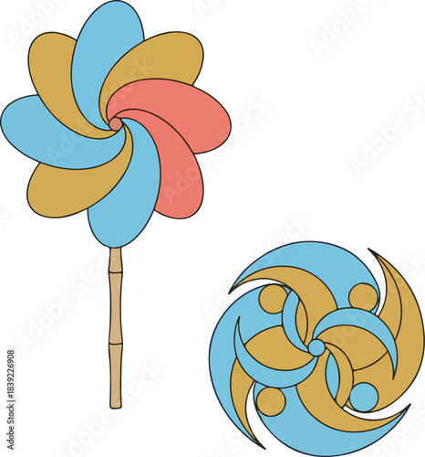Colorful Pinwheel Illustration
