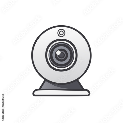 Isolated simple webcam illustration for online video conferencing and stream recording services