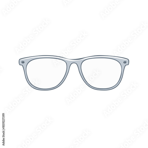 Retro rimmed glasses with empty lenses, eyeglass illustration, optical lens concept, clear eye care