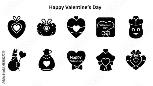 Vector set of black silhouette vegetable icons for web design