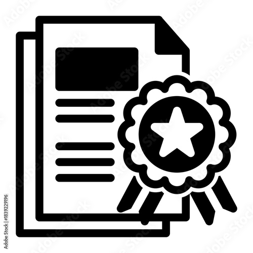 Degree Certificate Contract Patent Icon from Curriculum Vitae Icon Collection (Mixed style)