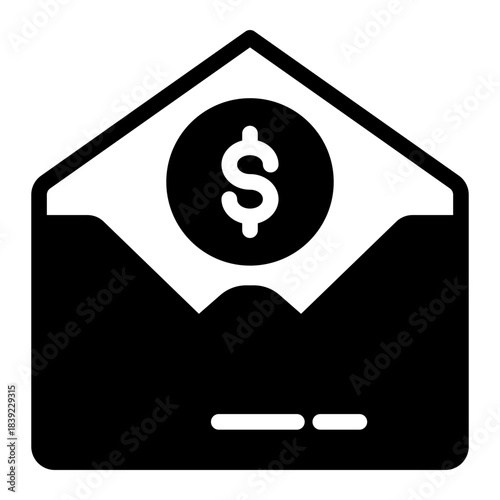Business Money Deposit Envelope Icon from Curriculum Vitae Icon Collection (Mixed style)
