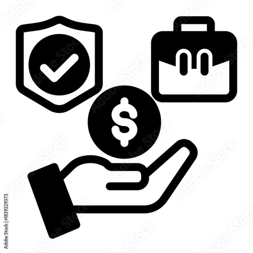 Employee Benefits Salary Insurance Icon from Curriculum Vitae Icon Collection (Mixed style)