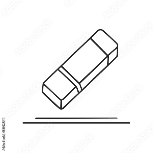 Illustration of an eraser removing drawn lines showing the concept of making corrections in a work process