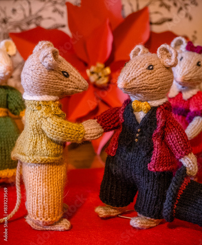 Knitted Dickens 'Christmas Carol' Mice