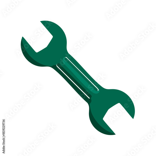 Green open-end wrench tool, repair equipment for tightening nuts and bolts, mechanical instrument