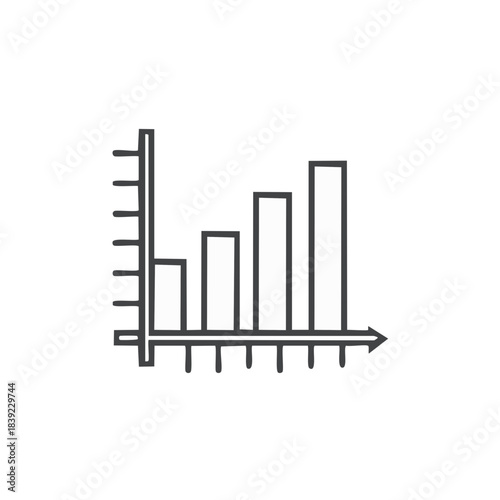 Simple Bar Graph Illustration Showing Growth and Positive Trend in Business, Finance and Statistics