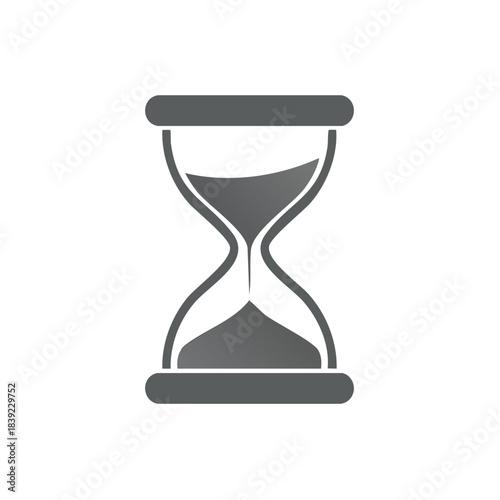Minimalist Hourglass Vector Icon Symbolizing Time Running Out Urgently, Graphic Depiction of Finite Resources and Impending Deadlines,