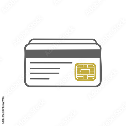 Credit Card with Chip Illustration, Card Payment, Financial Technologies