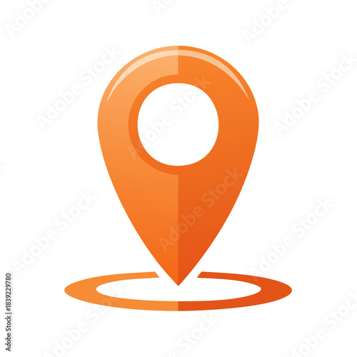 Orange map pointer marker geolocation location sign graphic illustration vector