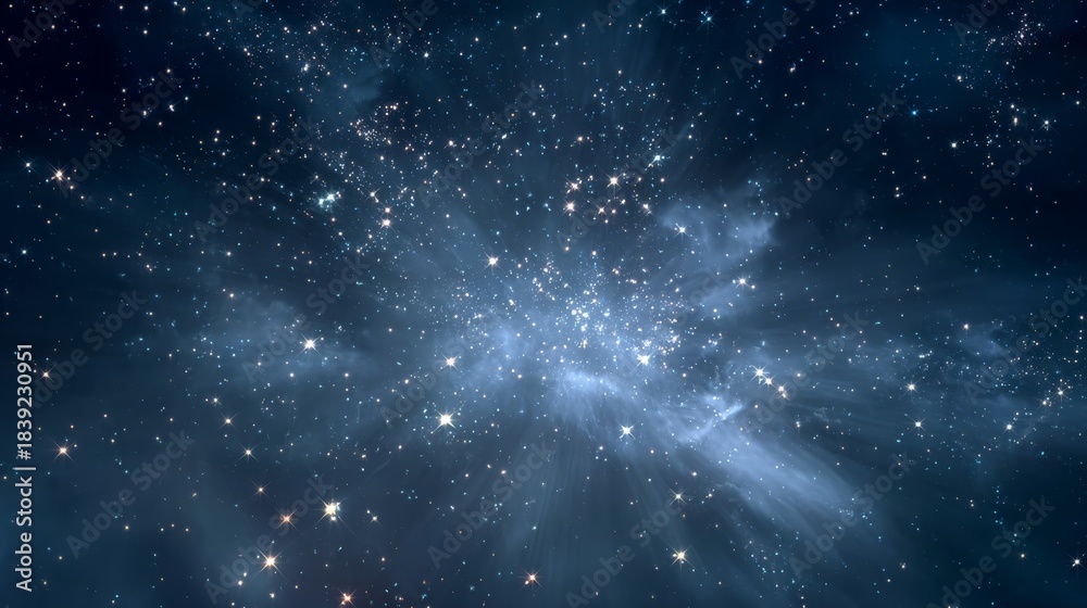 Obraz premium Celestial Tapestry: A mesmerizing capture of a star-studded expanse, where cosmic wonders converge, igniting the imagination and unveiling the infinite mysteries of the night sky.