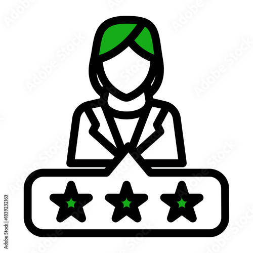 Expert Testimonial Star Rating Icon from Curriculum Vitae Icon Collection (Outline Color Lineal style)