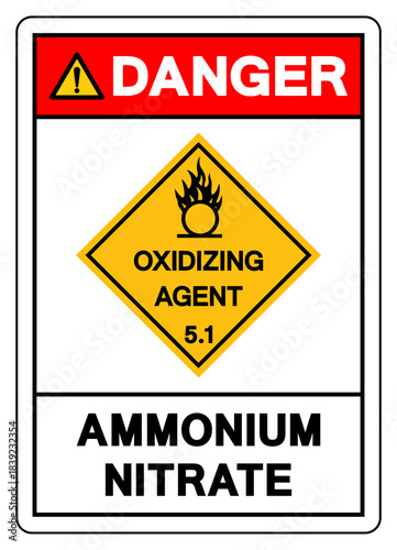 Danger Ammomium Nitrate Symbol Sign, Vector Illustration, Isolate On White Background, Label.EPS10