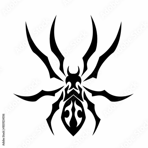 Tribal Spider Silhouette Bold Vector Insect Design