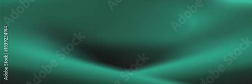 Abstract background with soft green light on a dark backdrop. Noisy green gradient and blurred background texture for modern design.