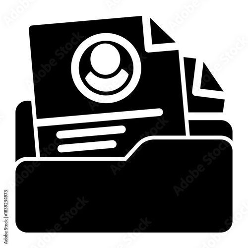 Professional Agency Resume File Icon from Curriculum Vitae Icon Collection (Glyph style)