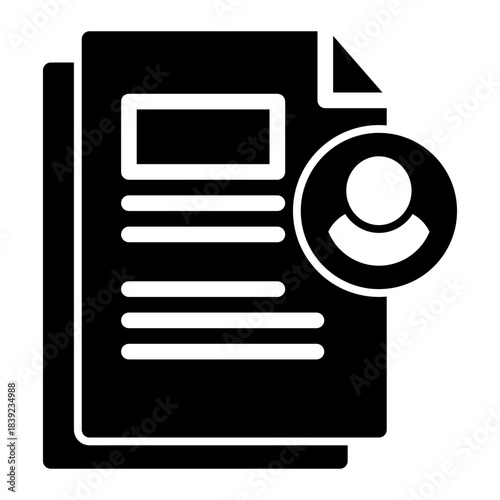 CV Personal Profile Data Icon from Curriculum Vitae Icon Collection (Glyph style)