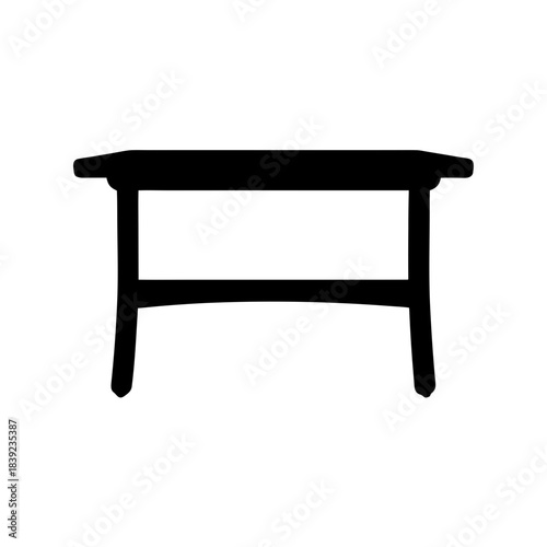 Simple silhouette of a classic architect drafting table for design projects