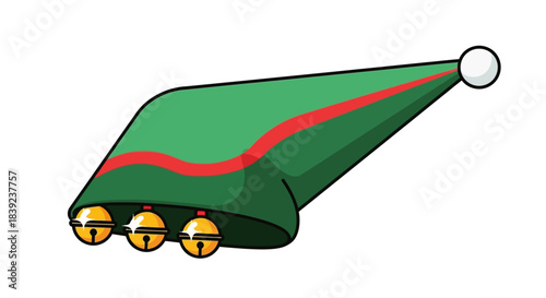 Christmas Elf Hat with Jingle Bells, a festive accessory for holiday celebrations and winter fun