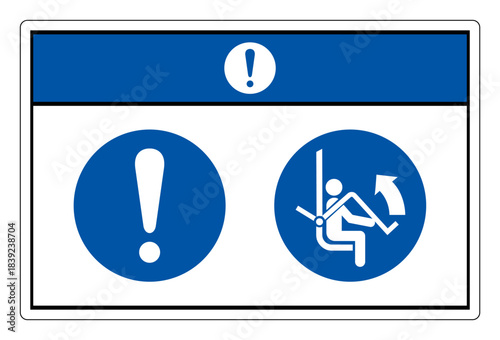 Notice Open Safety Bar Of Chairlift Symbol Sign, Vector Illustration, Isolated On White Background Label.EPS10