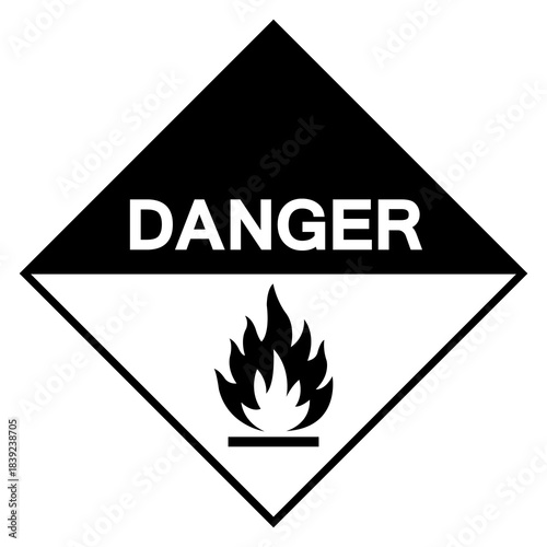 Danger Flammable Symbol Sign, Vector Illustration, Isolate On White Background, Label.EPS10