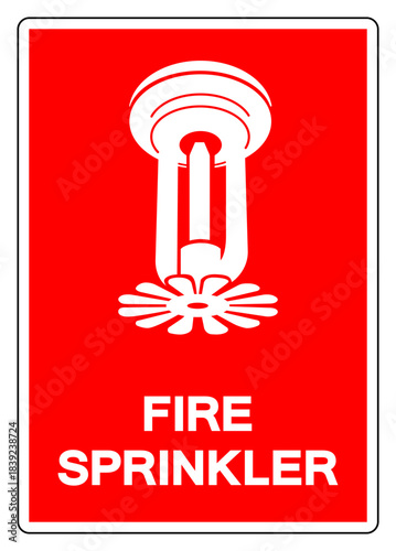 Fire Sprinkler Symbol Sign, Vector Illustration, Isolate On White Background Label.EPS10
