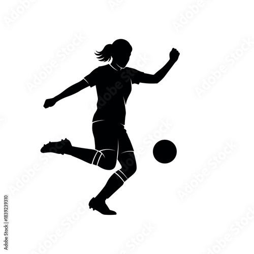Silhouette of a Woman Playing Soccer 1.