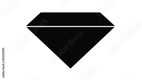 A simple black diamond shape isolated on a clean white background