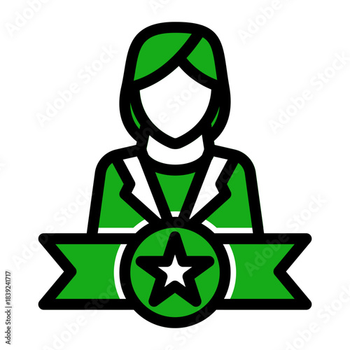 Testimonial Feedback Star Rating Icon from Curriculum Vitae Icon Collection (Glyph Color Lineal style)