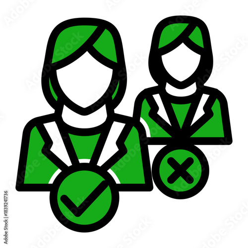 Employee Selection Worker Businessman Icon from Curriculum Vitae Icon Collection (Glyph Color Lineal style)