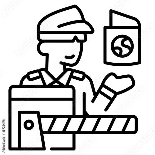 Border control line icon style