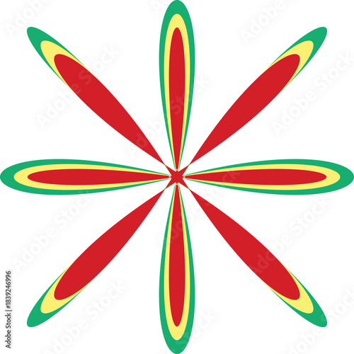 abstract red & green vector design star ico