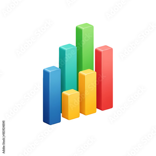 Vibrant 3D bar chart with colorful bars on black background Free Download Vibrant 3D bar chart with colorful bars on black background - GFXLoad