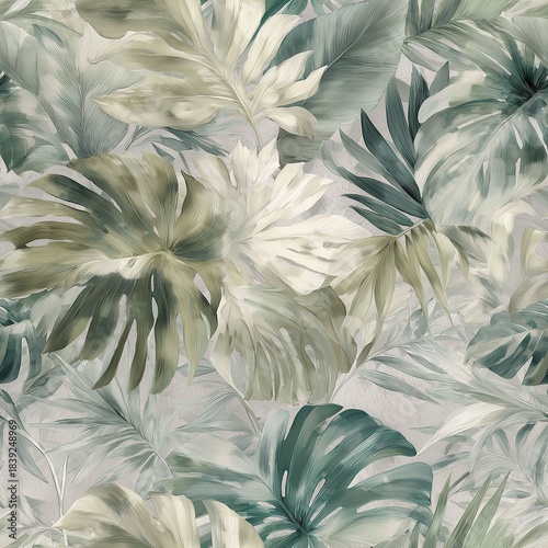 Seamless leaves pattern illustration with natural botanical shapes and clean artistic style.