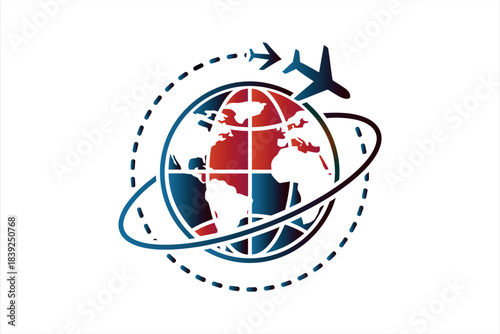 Global travel and flight illustration